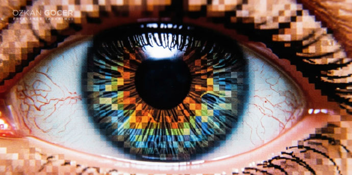 Piksel (Raster) tabanlı bir görüntünün yakınlaştırılmış hali